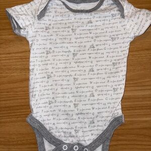 Burt's Bees Gray and White Script Bodysuit